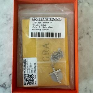 Moissanite Silver Cross Necklace